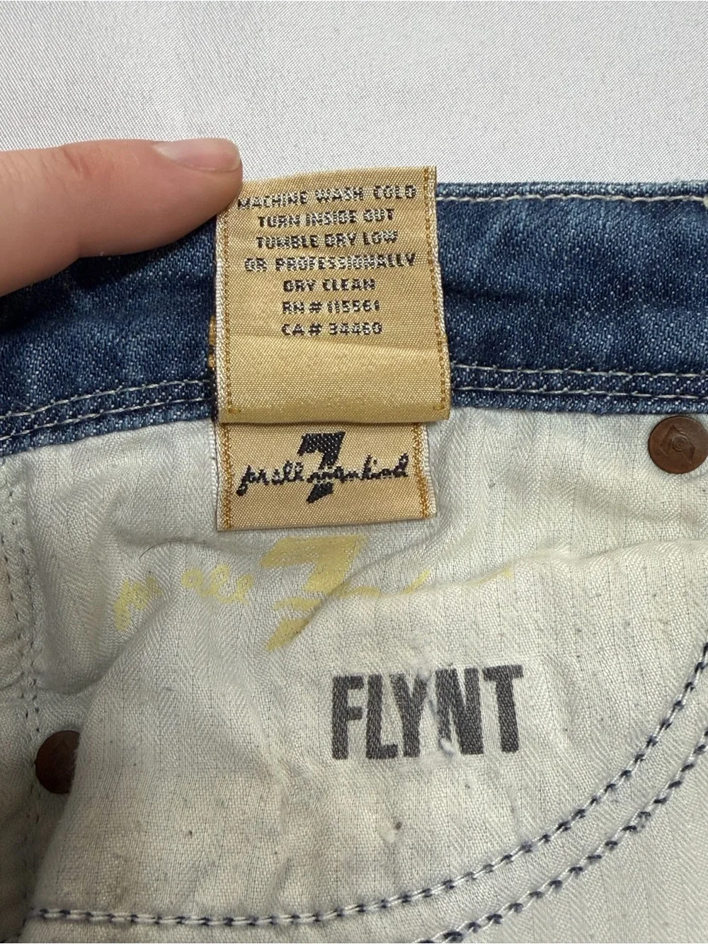 7 For All Mankind Flynt Light Blue Flare Jeans